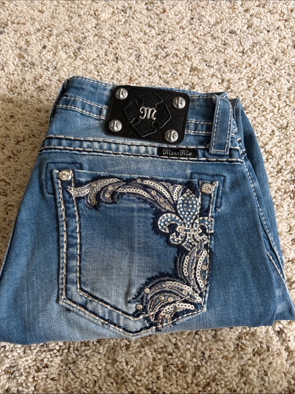 Miss Me Distressed Light Blue Skinny Jeans
